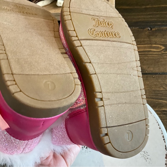 Juicy Couture NWOT Sparkling Pink Boots with White Fur - Picture 5 of 7